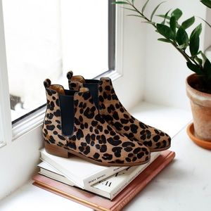 Sezane Low Arthur Boots Leopard Calf hair